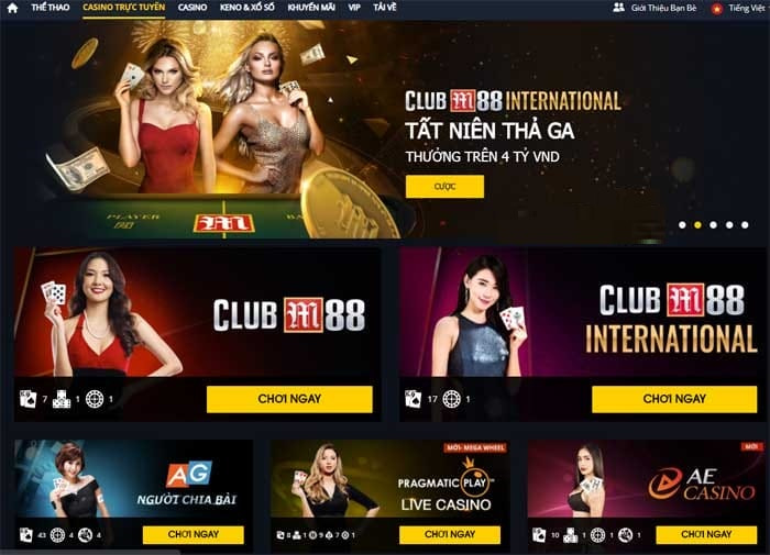 Casino online phát triển mạnh mẽ tại M88